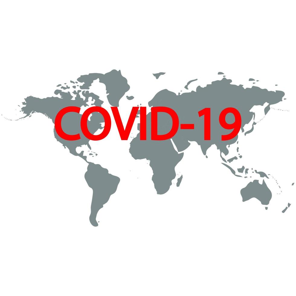 covid 19 virus su mondo carta geografica vettore