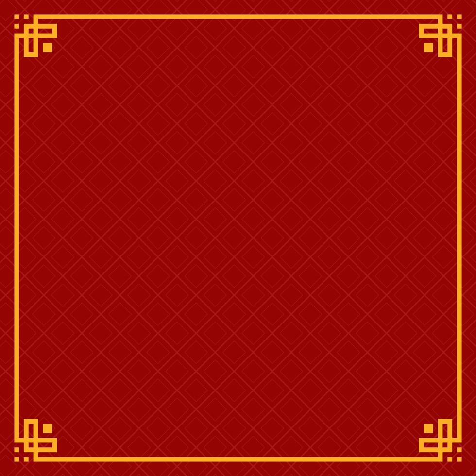 Cinese telaio sfondo con modello nel rosso vettore