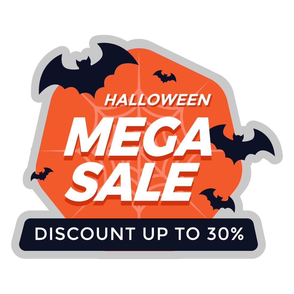 Halloween vettore mega vendita sconto etichetta con poligono sfondo