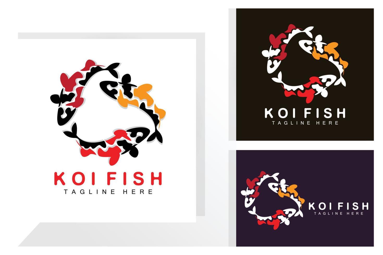 koi pesce logo disegno, Cinese fortunato e trionfo ornamentale pesce vettore, azienda marca oro pesce icona vettore