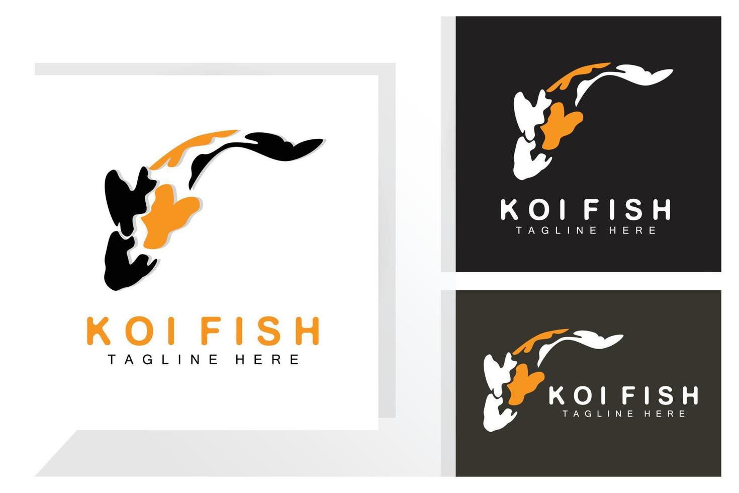 koi pesce logo disegno, Cinese fortunato e trionfo ornamentale pesce vettore, azienda marca oro pesce icona vettore