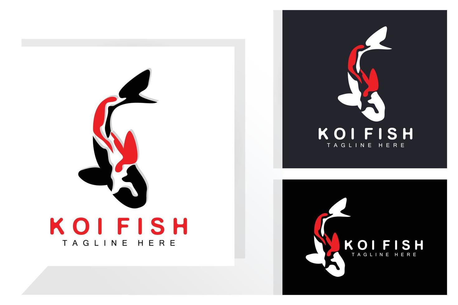 koi pesce logo disegno, Cinese fortunato e trionfo ornamentale pesce vettore, azienda marca oro pesce icona vettore