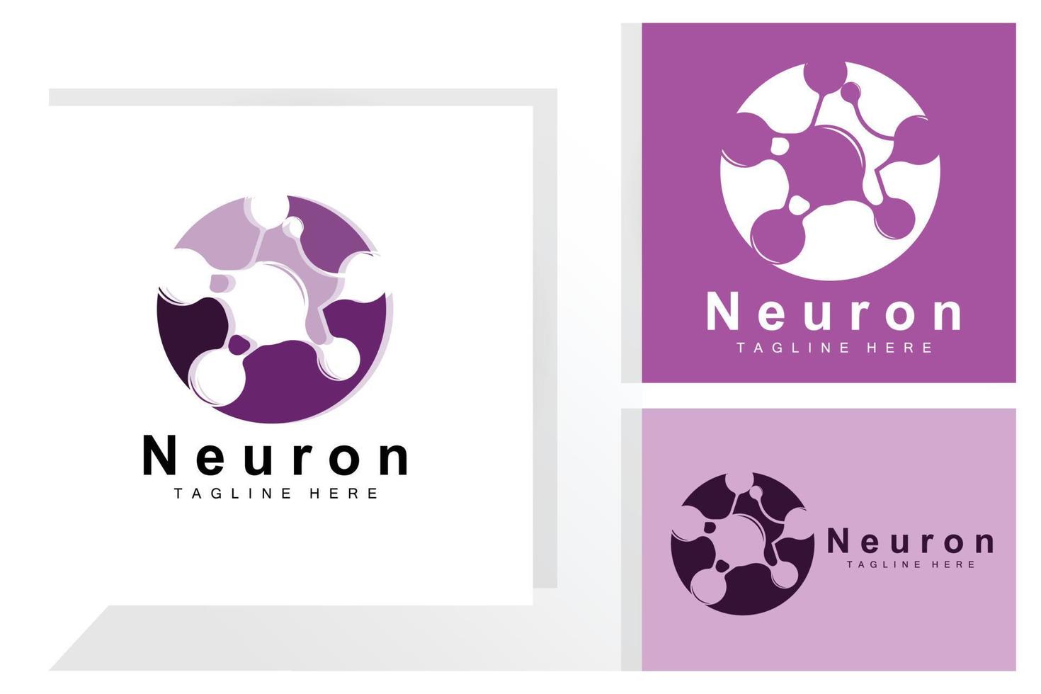 neurone logo design vettore nervo cellula illustrazione molecolare dna Salute marca