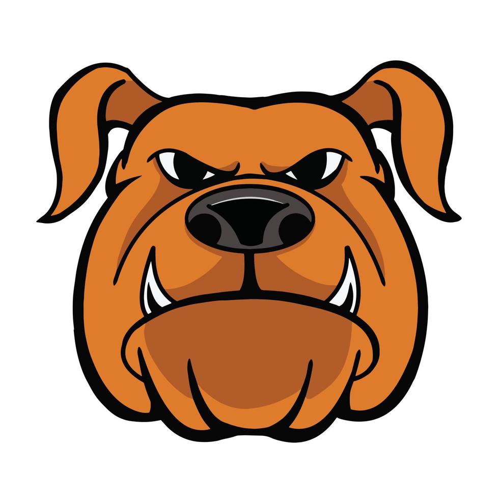 bulldog selvaggio animale testa portafortuna logo illustrazione vettore