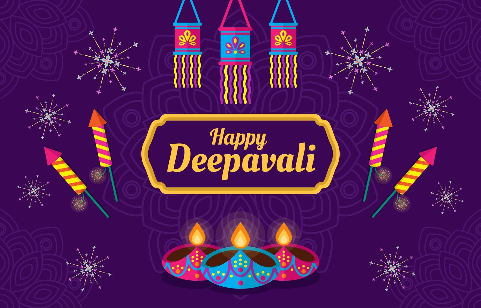 festival delle luci indiane deepavali vettore