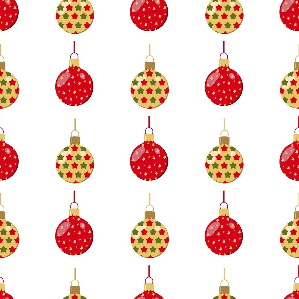 modello di rosso e oro Natale colorato palloncini con nastro per festivo confezione vettore