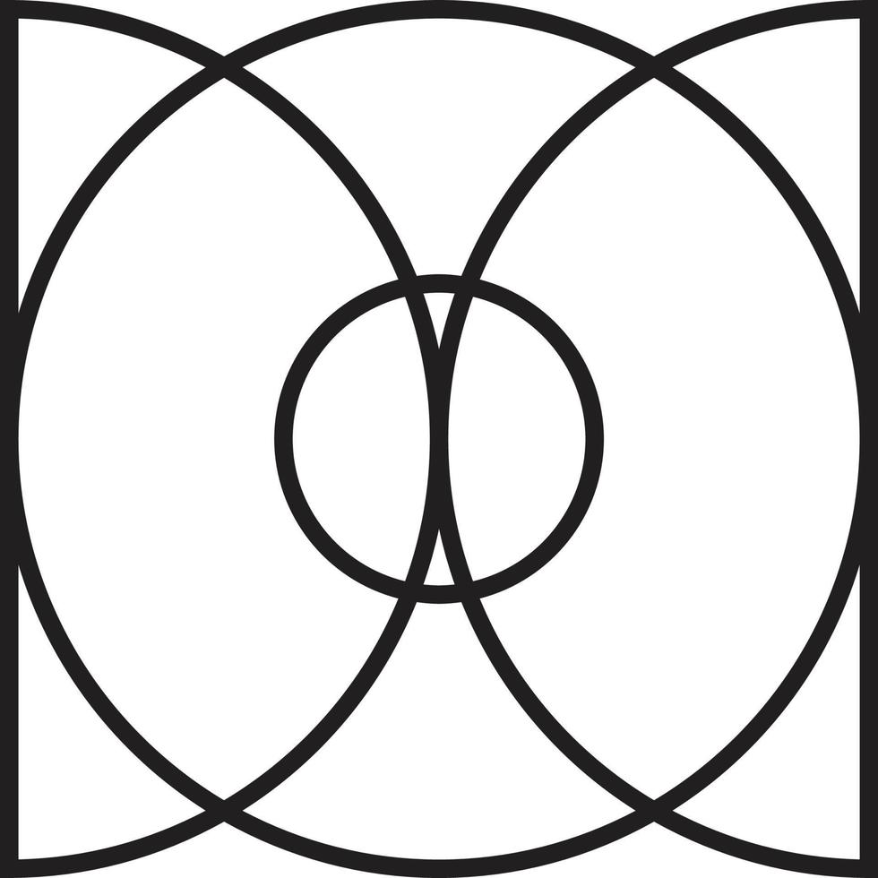 astratto sovrapposizione cerchio logo illustrazione nel di moda e minimo stile vettore