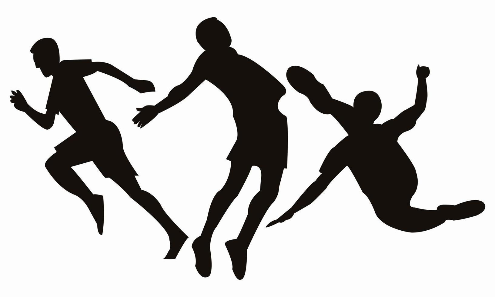 in esecuzione calcio sport persone giocatore silhouette vettore