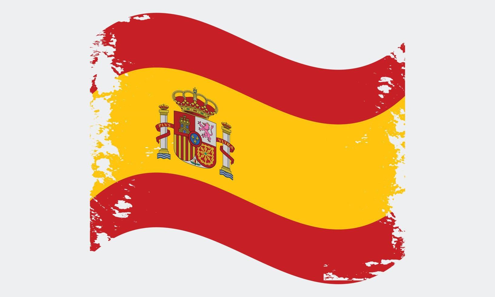 Spagna ondulato grunge spazzola bandiera design vettore