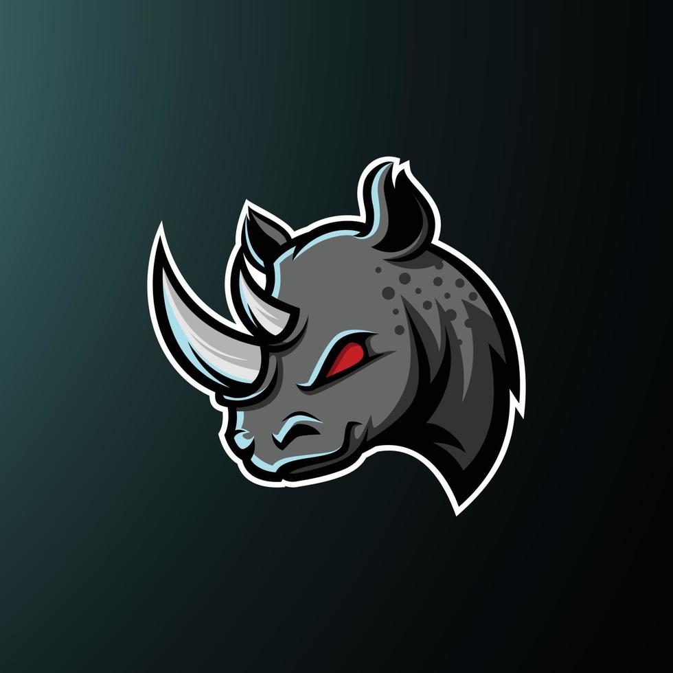 rinoceronte portafortuna logo sport squadra - esport logo vettore illustrazione