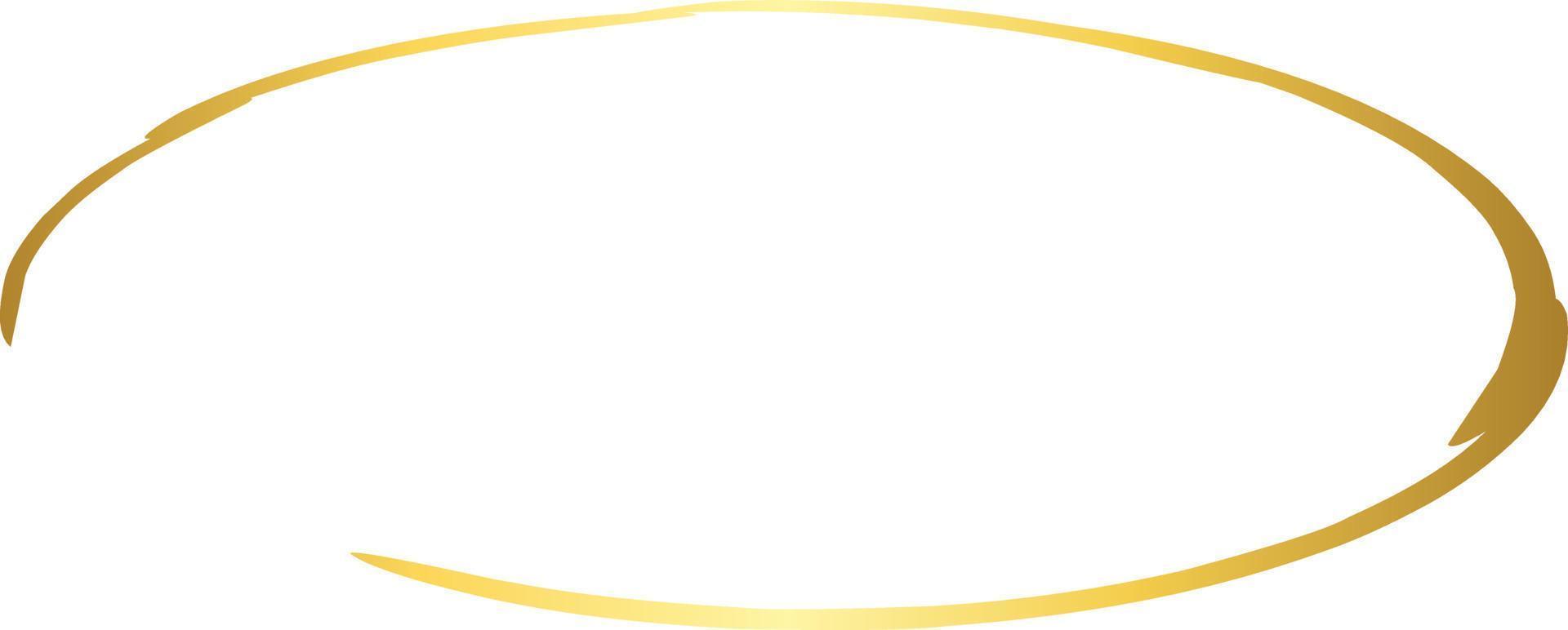 ovale oro spazzola ictus design elemento vettore