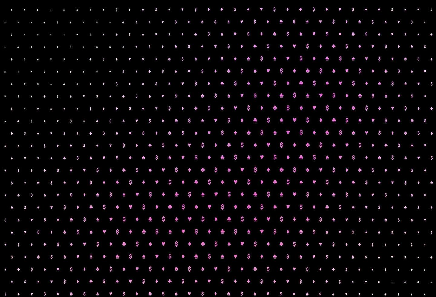 sfondo vettoriale rosa scuro con segni di carte.