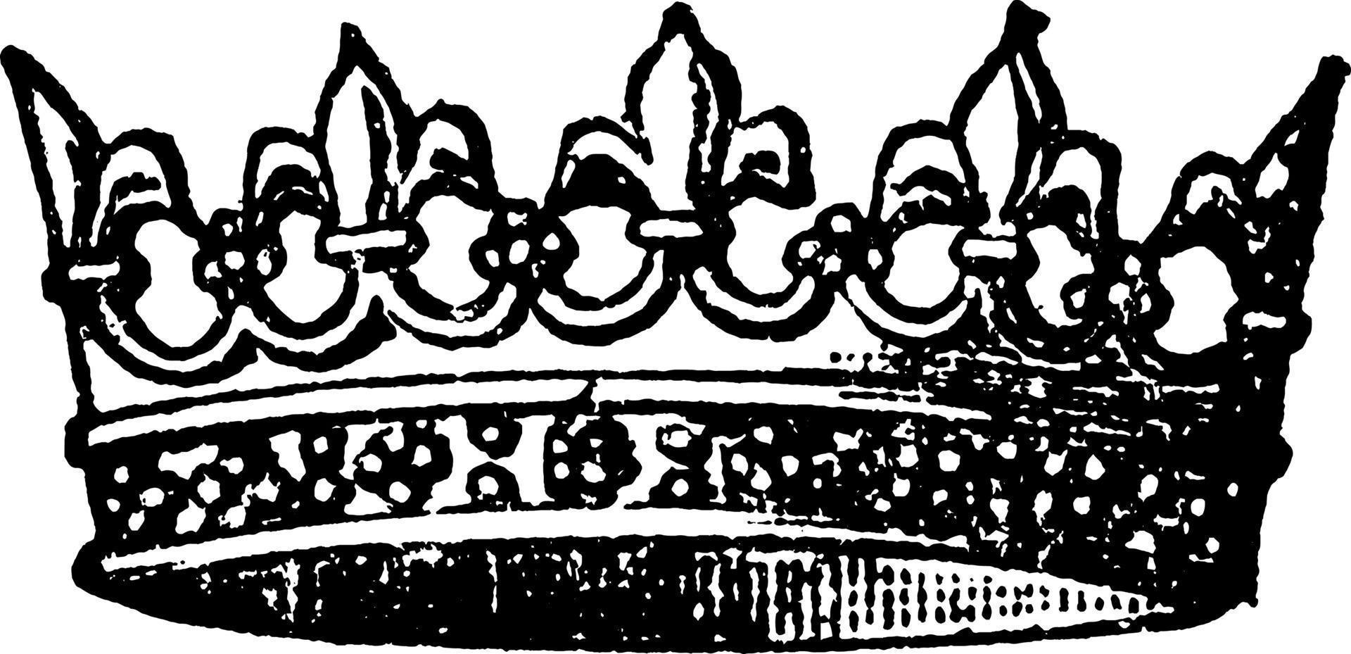 corona, Vintage ▾ illustrazione. vettore