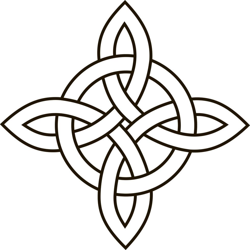 medievale celtico nodo. celtico, irlandesi nodi ornamento. celtico simbolo, infinito nodo forma vettore icona, infinito spirito unità simbolo, pagano cerchio tribale simbolo grafico isolato