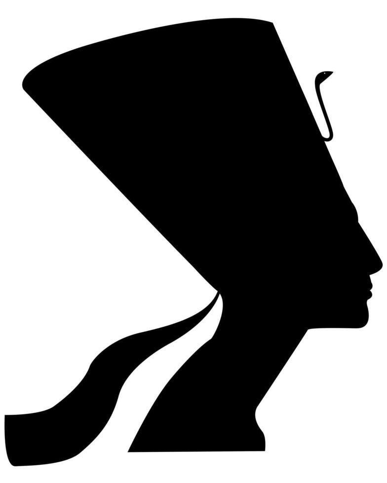silhouette di il antico egiziano Regina nefertiti su un' bianca sfondo vettore