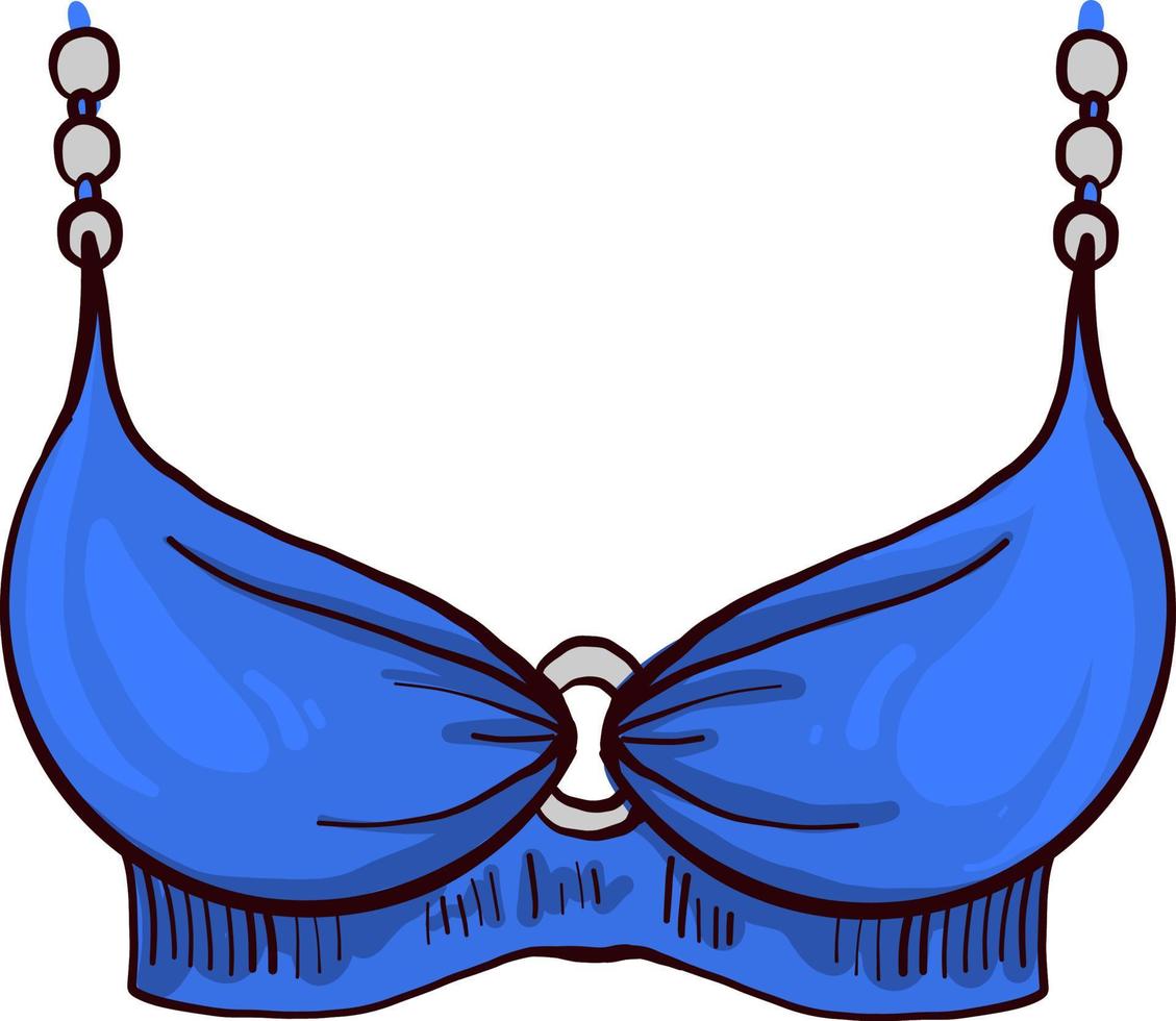 blu reggiseno, illustrazione, vettore su bianca sfondo.