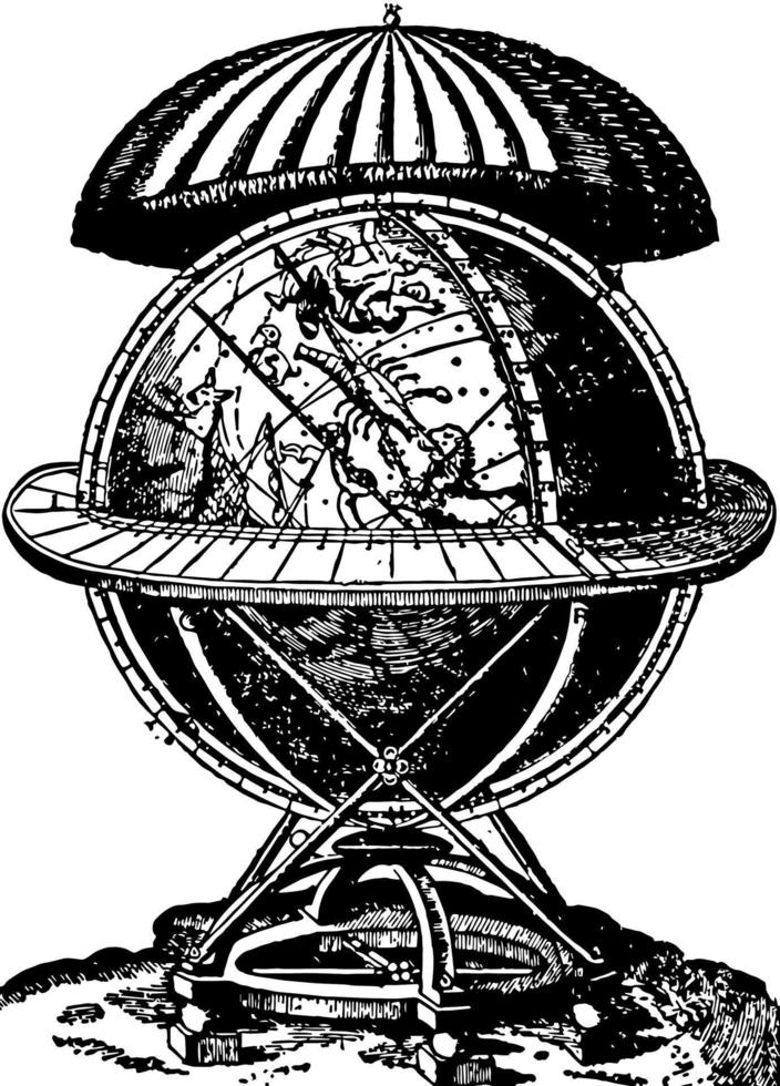 globo di Copernico, Vintage ▾ illustrazione vettore