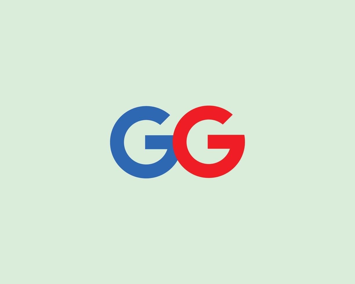 gg logo design vettore modello