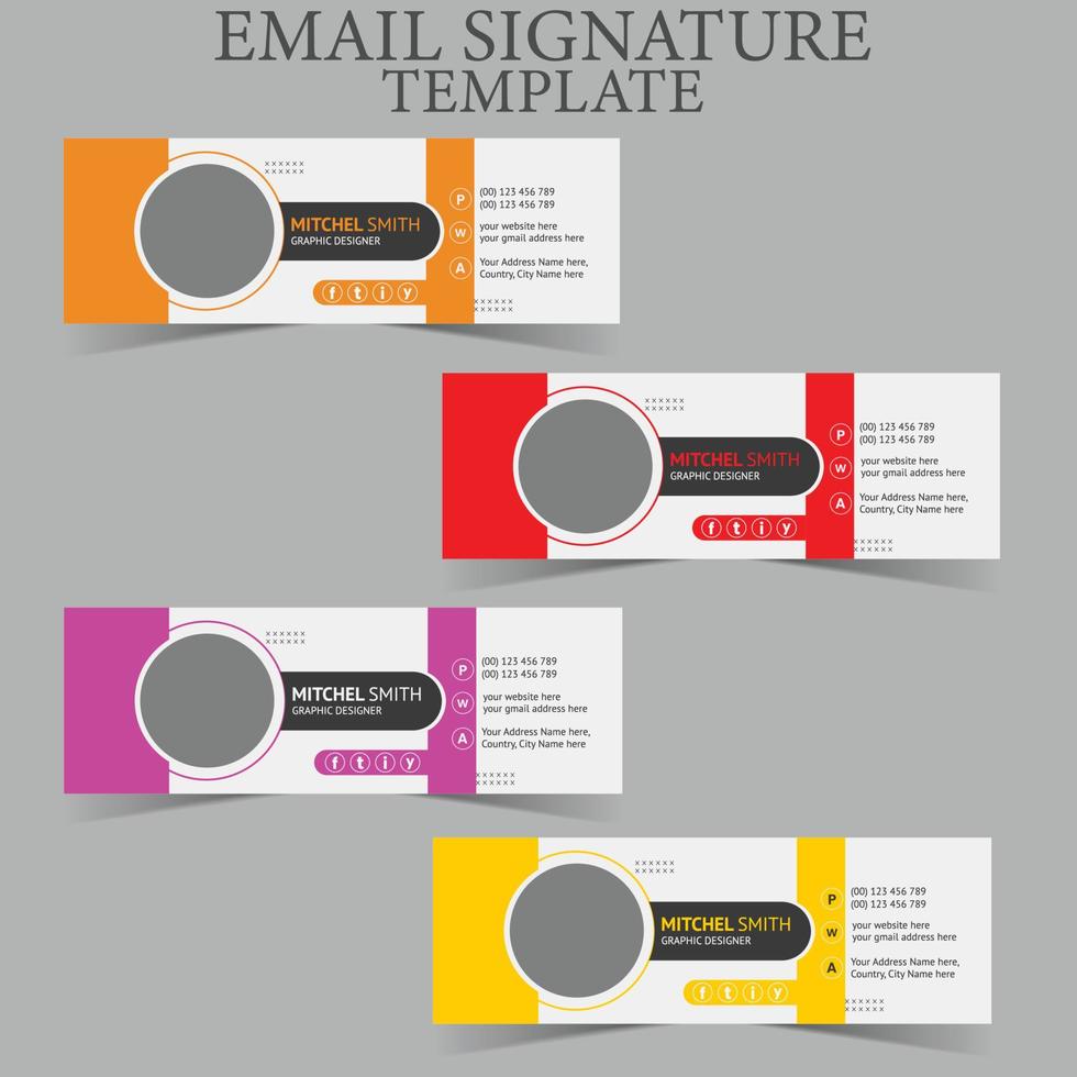 e-mail firma o e-mail footer vettore