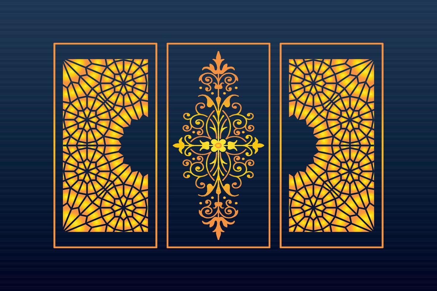 astratto geometrico islamico sfondo decorativo Arabo ornamento cnc tagliare laser modello vettore
