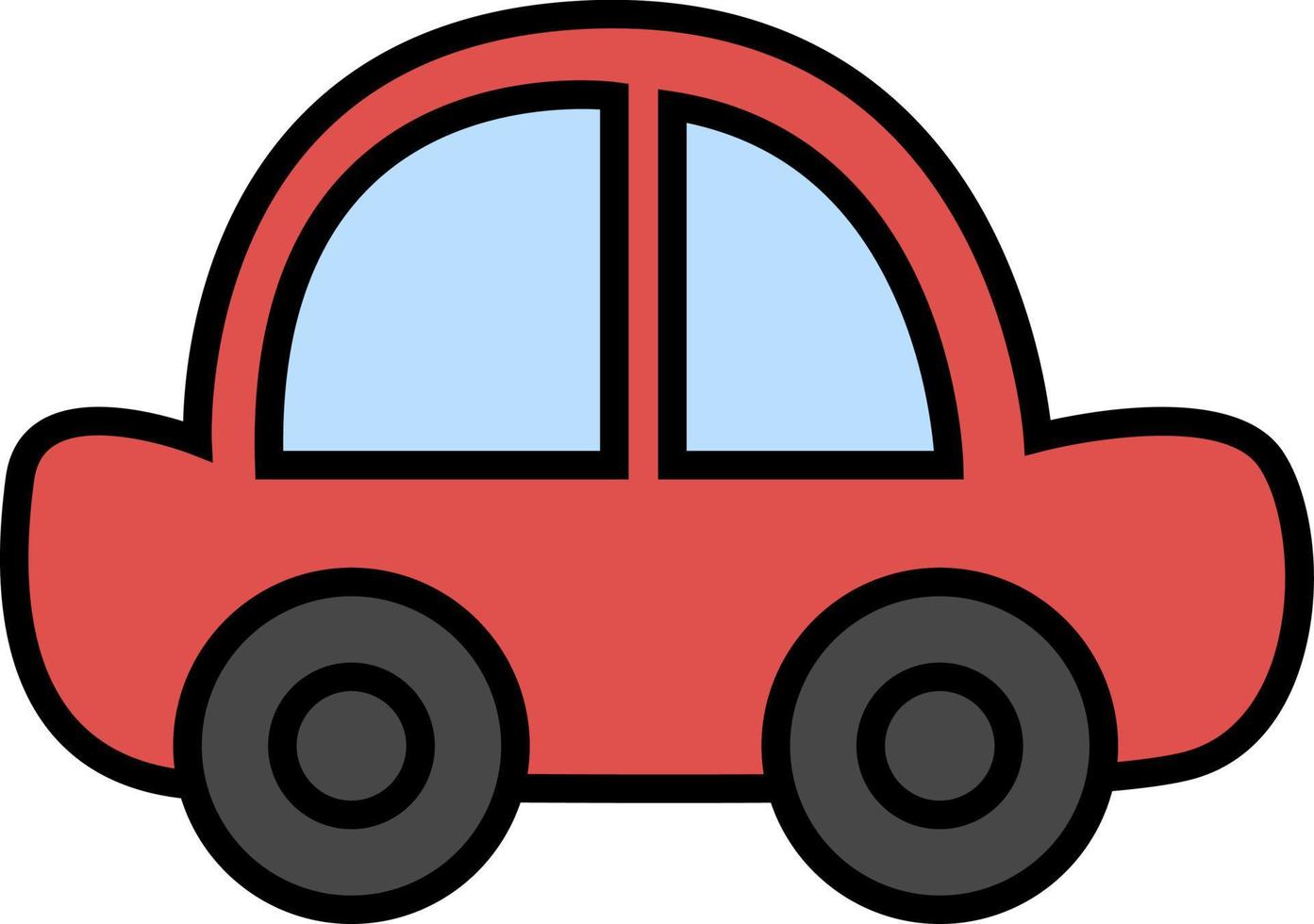 rosso auto giocattolo, illustrazione, su un' bianca sfondo. vettore