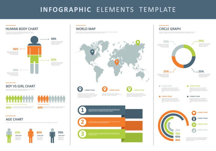 Illustrazione variopinta degli elementi di Infographic vettore