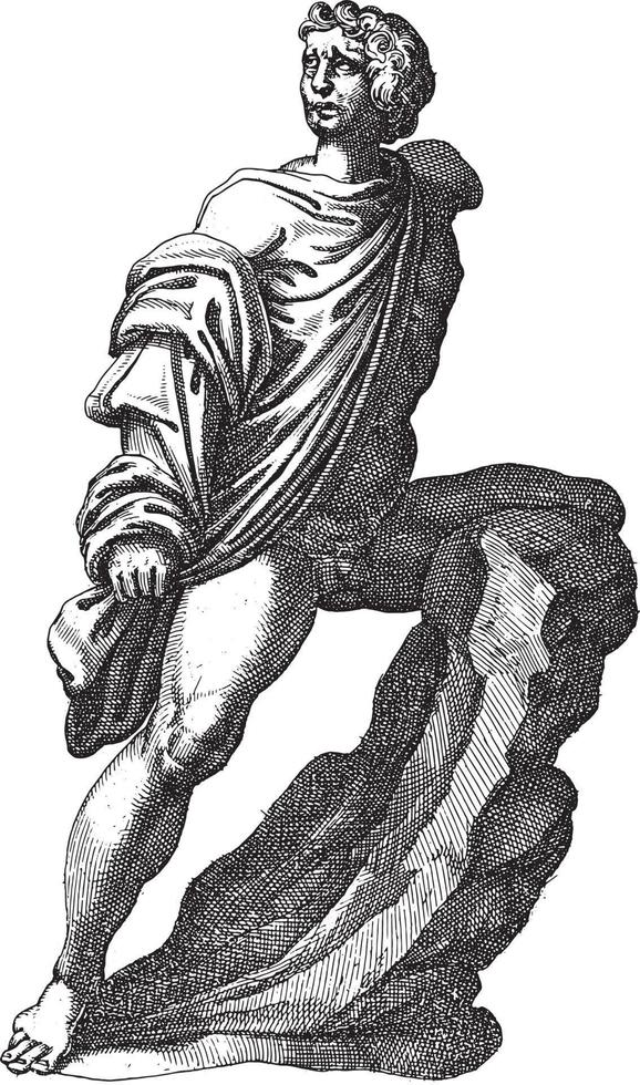 scultura di un' figlio di niobe, anonimo, 1584, Vintage ▾ illustrazione. vettore