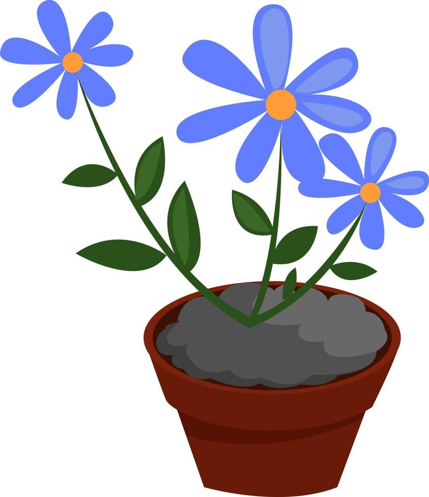 blu fiore, illustrazione, vettore su bianca sfondo.