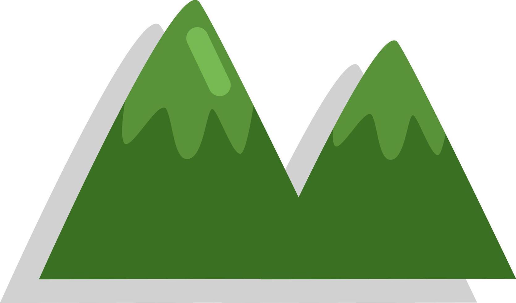 verde montagna, illustrazione, vettore, su un' bianca sfondo. vettore