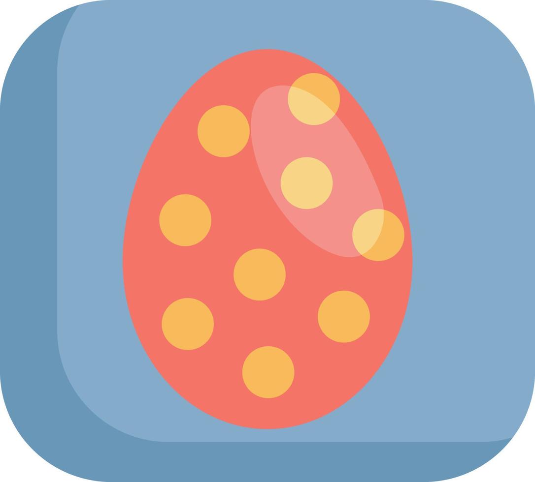 rosso Pasqua uovo con giallo punti, illustrazione, vettore su un' bianca sfondo.