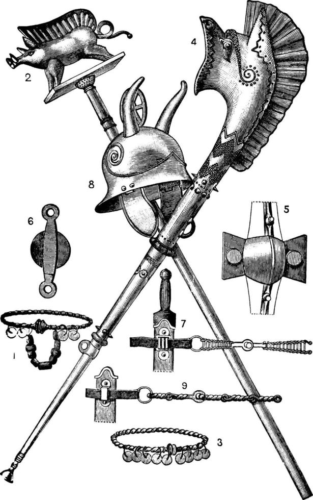 gallico resti, Vintage ▾ illustrazione. vettore