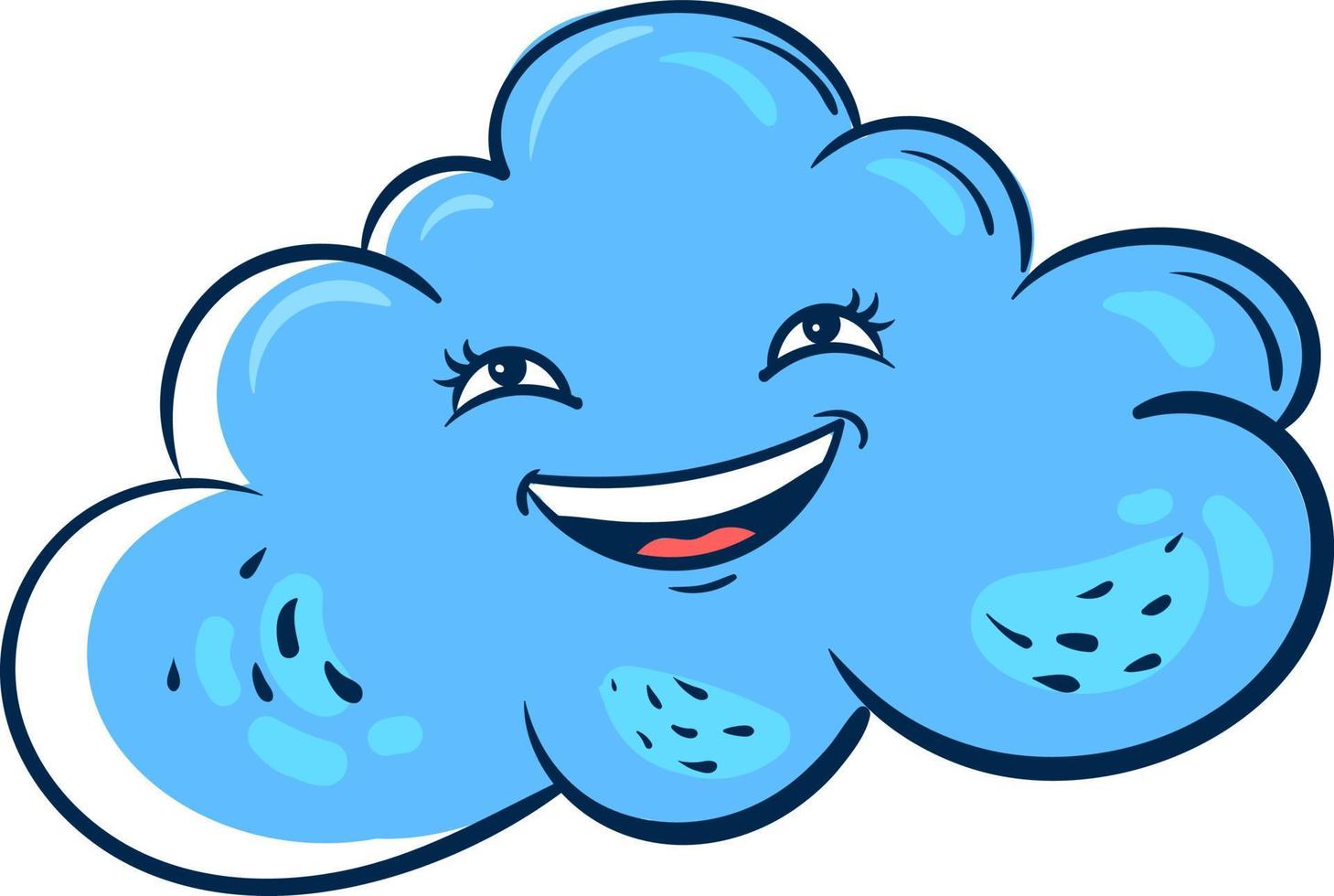 sorridente nube, illustrazione, vettore su bianca sfondo