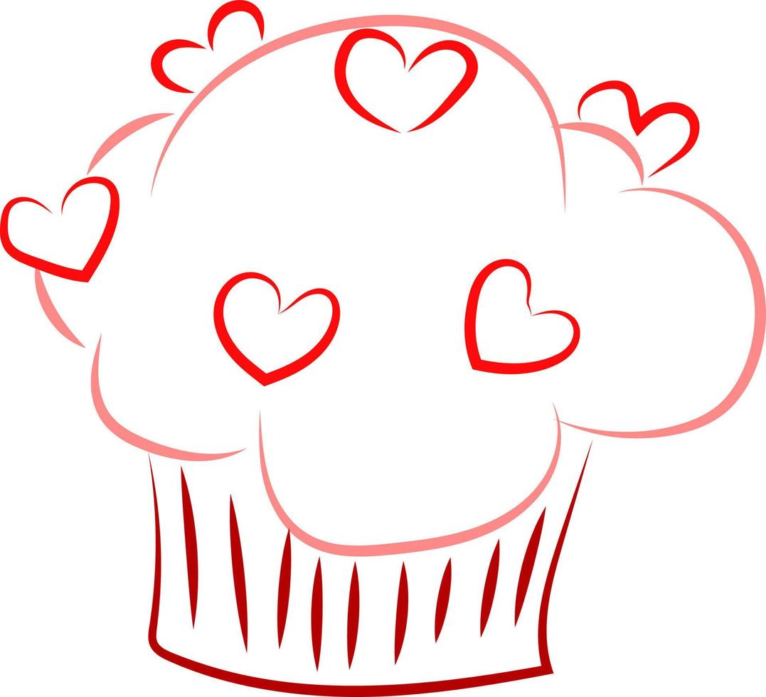 Cupcake disegno, illustrazione, vettore su bianca sfondo.