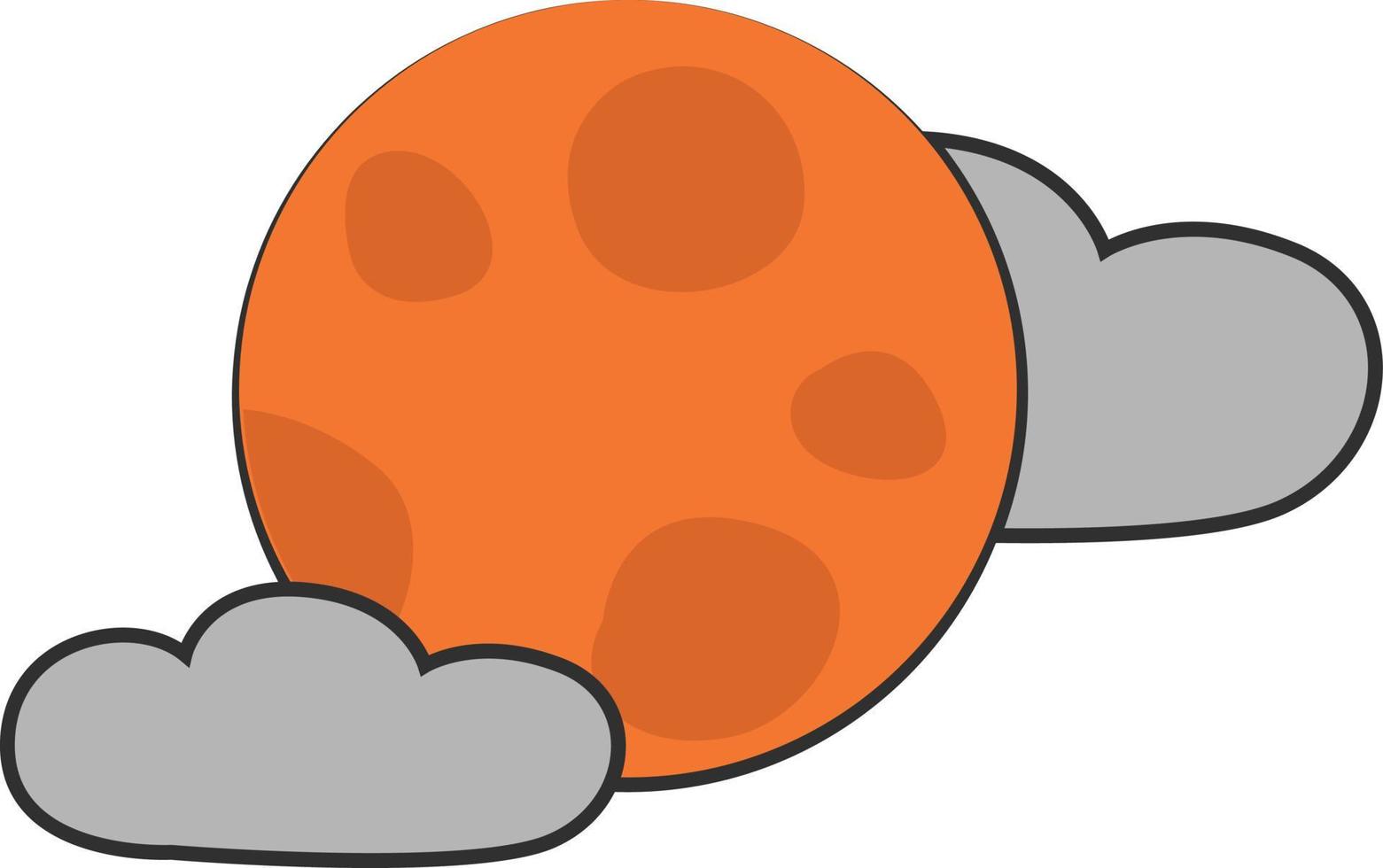 pieno arancia Luna, illustrazione, su un' bianca sfondo. vettore