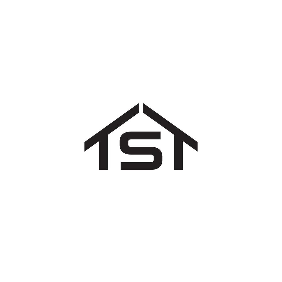 lettera ts, st, tt, st o tst e Casa logo o icona design vettore
