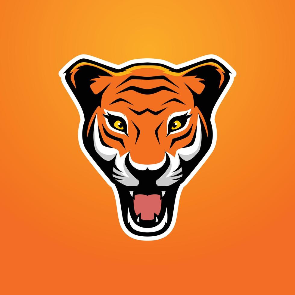 illustrazione di tigre testa, e-sport logo, portafortuna logo, vettore illustrazione