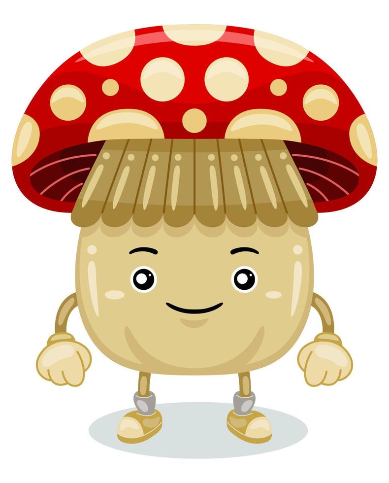 carino fungo portafortuna personaggio vettore illustrazione