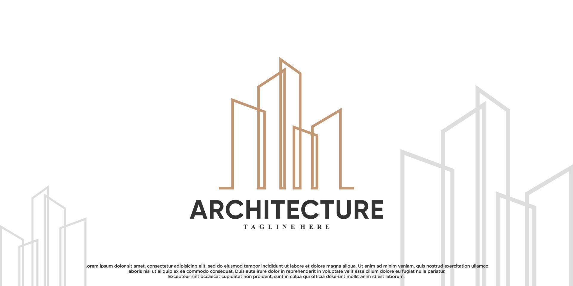 architettura icona logo design con moderno concetto premio vettore