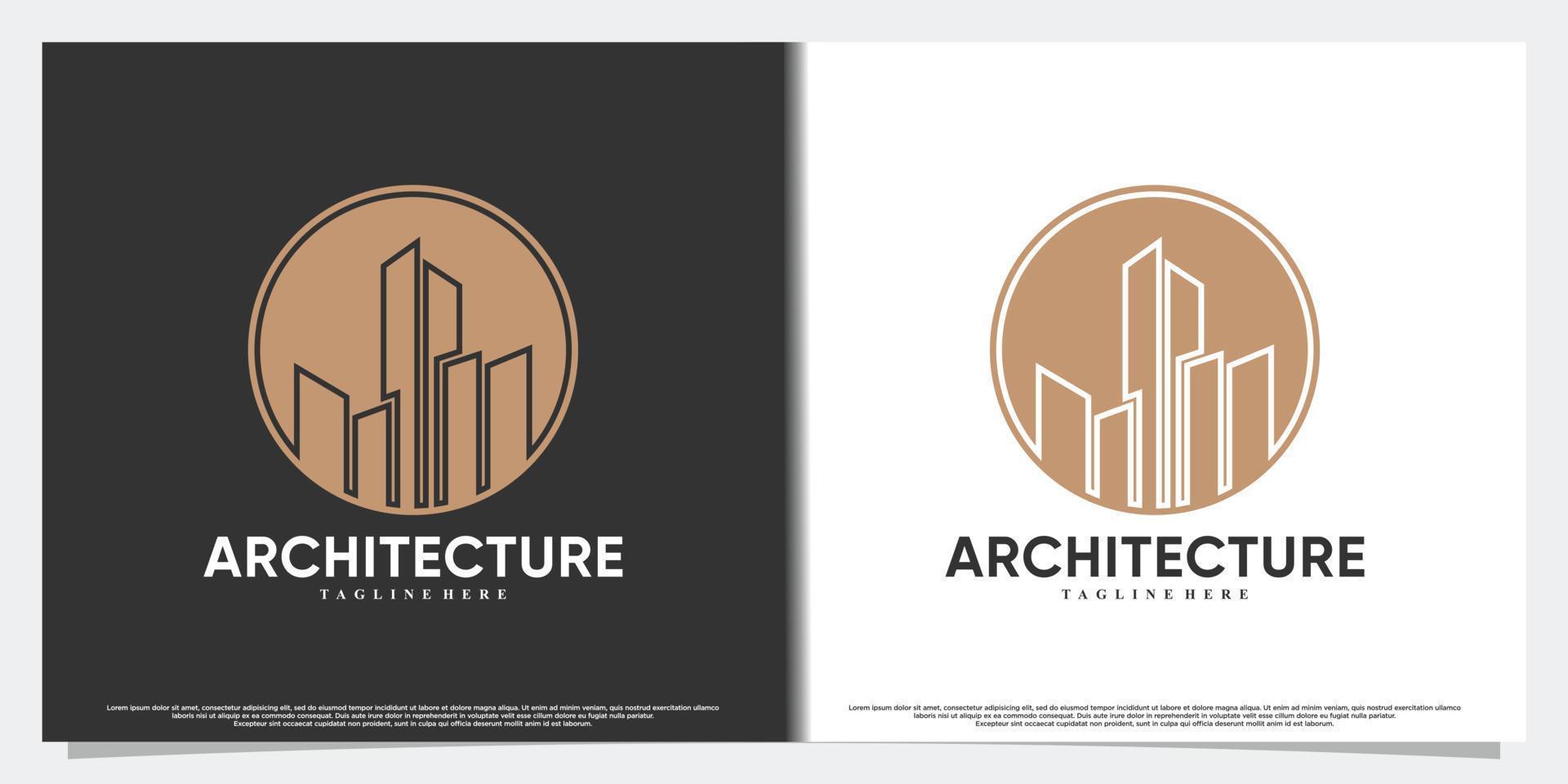architettura icona logo design con moderno concetto premio vettore