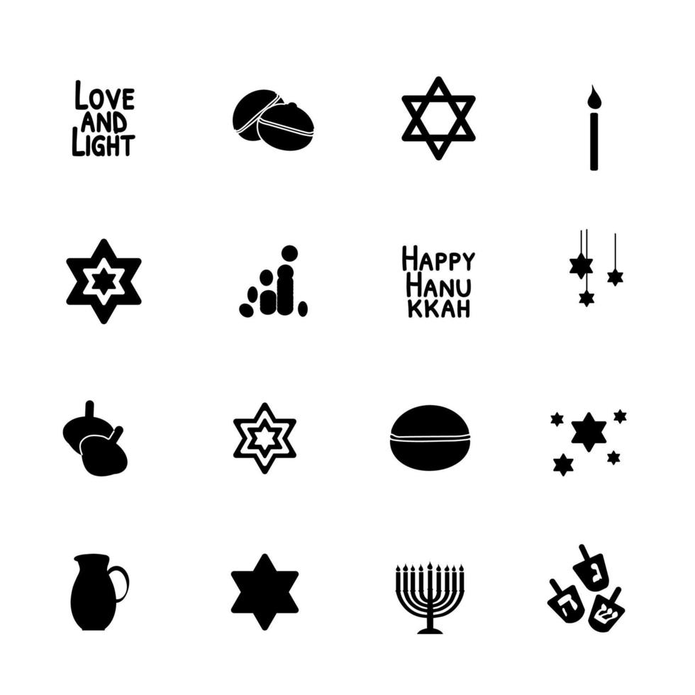 impostato di hanukkah icone vettore illustrazione isolato su bianca sfondo