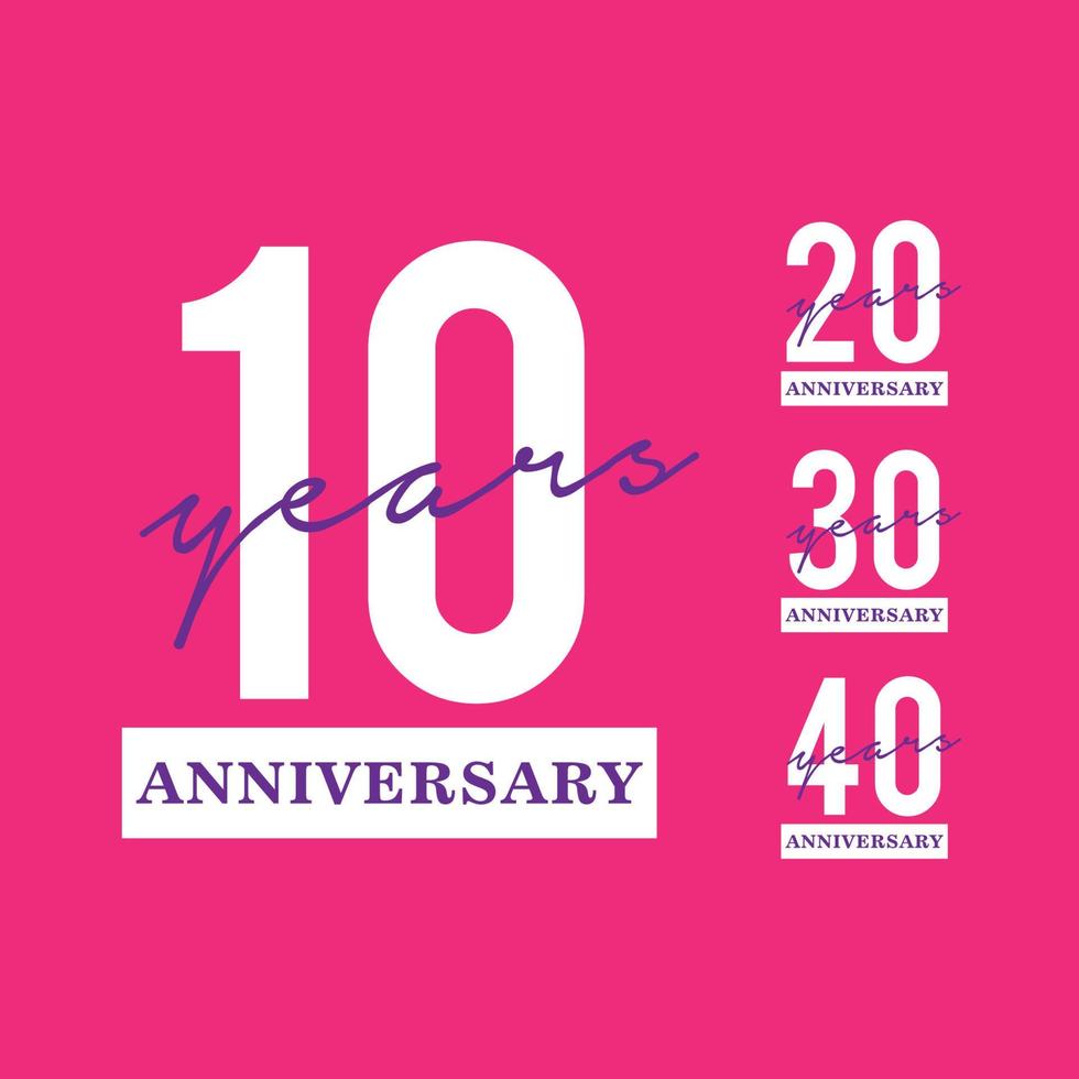 10 anni anniversario design modello vettore