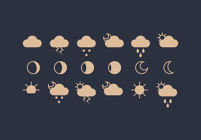 Set di icone meteo vettoriale