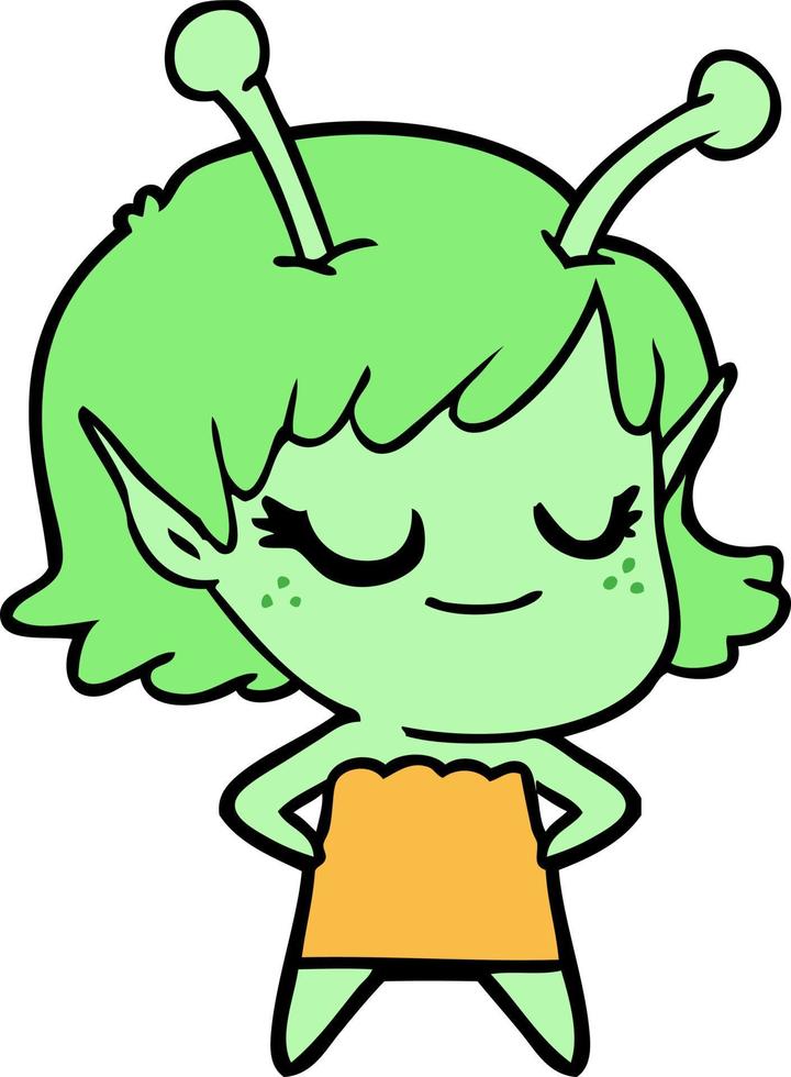 vettore alieno personaggio nel cartone animato stile