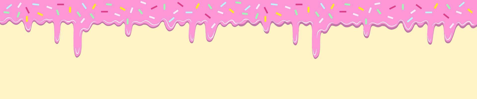 dolce carino rosa fusione ciambella Smalto con colorato spruzzatori vettore illustrazione