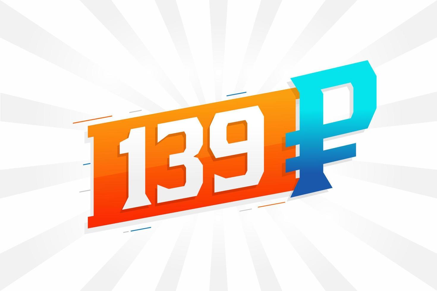 139 rublo simbolo grassetto testo vettore Immagine. 139 russo rublo moneta cartello vettore illustrazione