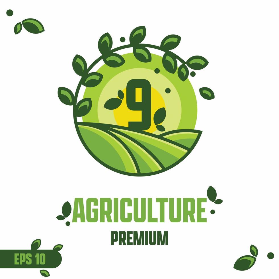 numerico 9 agricoltura logo vettore