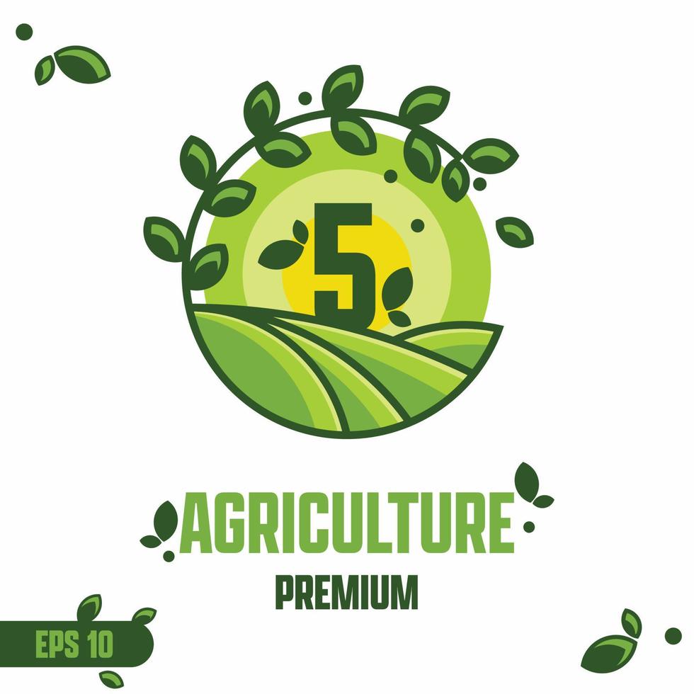 numerico 5 agricoltura logo vettore