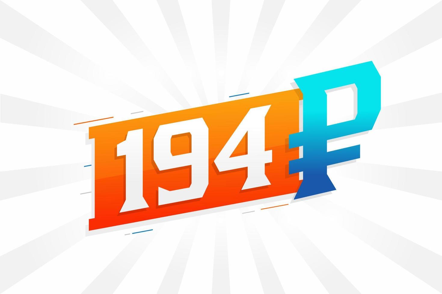 194 rublo simbolo grassetto testo vettore Immagine. 194 russo rublo moneta cartello vettore illustrazione