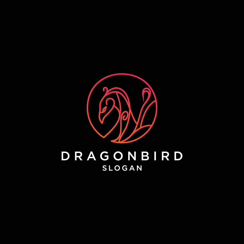 Drago uccello logo design icona modello vettore