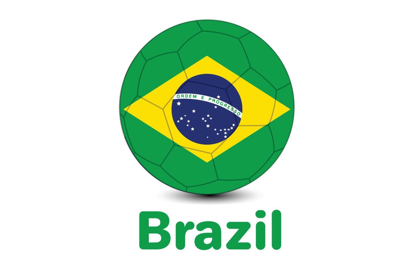 quart calcio Coppa del Mondo 2022 con brasile bandiera. Qatar mondo tazza 2022.brasile illustrazione. vettore